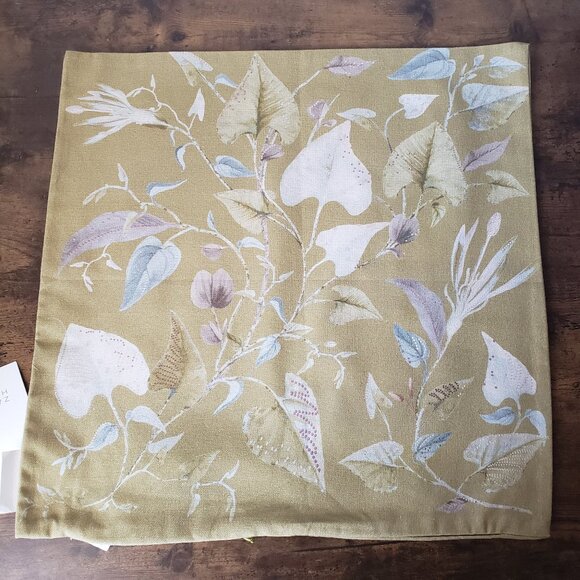 Set of 2 Sage Pink Blue Pastel Nuetral Linen Look Floral Botanical Pillowcases - Picture 4 of 11